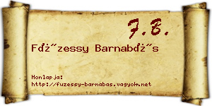 Füzessy Barnabás névjegykártya